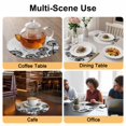 thumbnail image 2 of Dandelion Round 13 Inch Placemats Set of 8, Black White Modern Country Rustic Plants HeatResistant Non Slip Place Mats for Dining Table, Wipeable Braided Kitchen Table Mats for Housewarming, 2 of 9