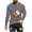 Gray, variant on Raeneomay Long Sleeve Shirts for Men Halloween Printed Top Casual Long Sleeved Round Neck Top
