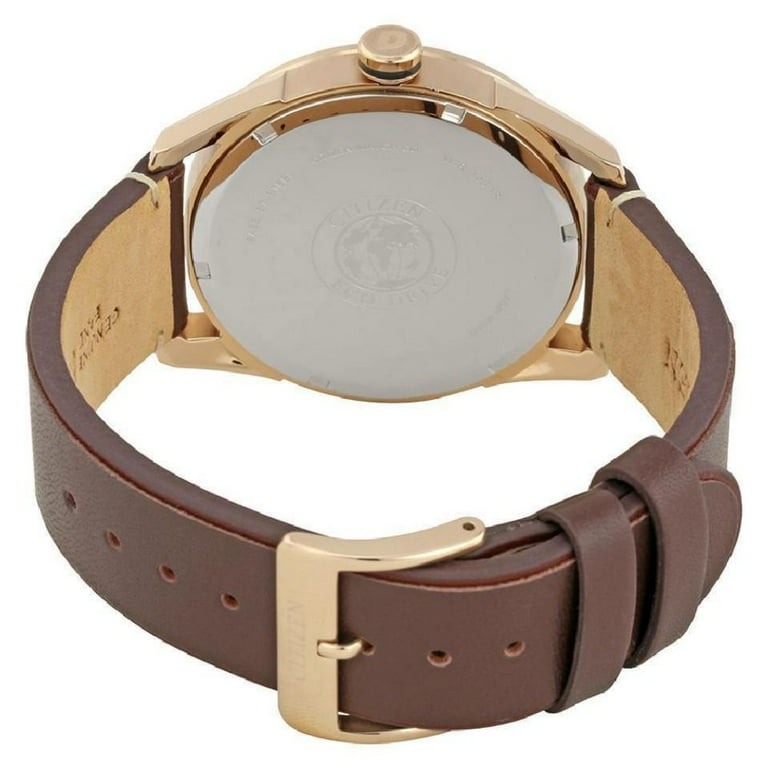 Citizen Eco-Drive Men's Watch with Brown Leather Strap and Silver
