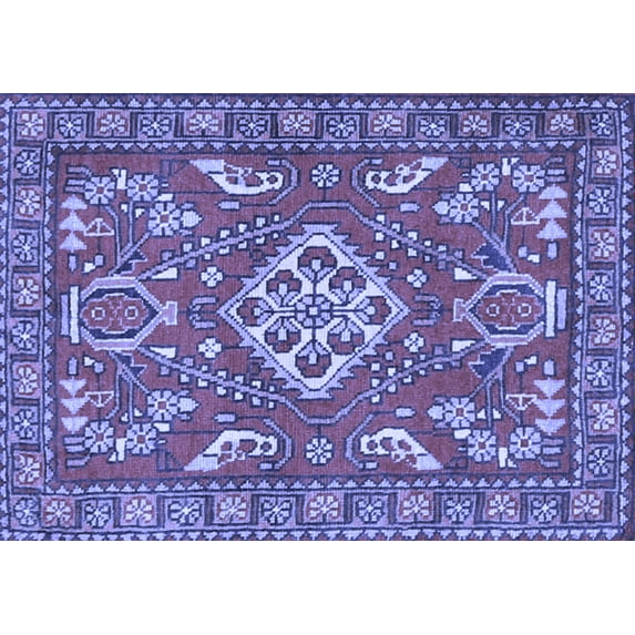 Ahgly Company Indoor Rectangle Persian Blue Traditional Area Rugs, 8' x 10'
