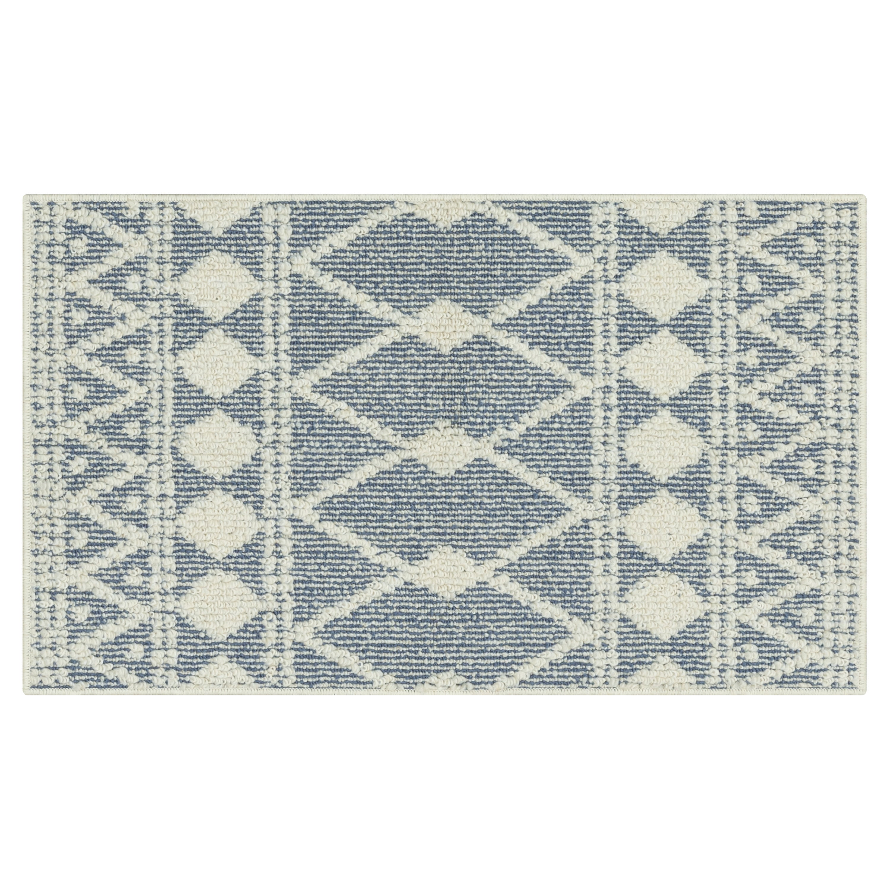 (2 pack) Mainstays Traditional Blue Diamond Indoor Accent Rug, 1 ft 8 in x 2 ft 10 in