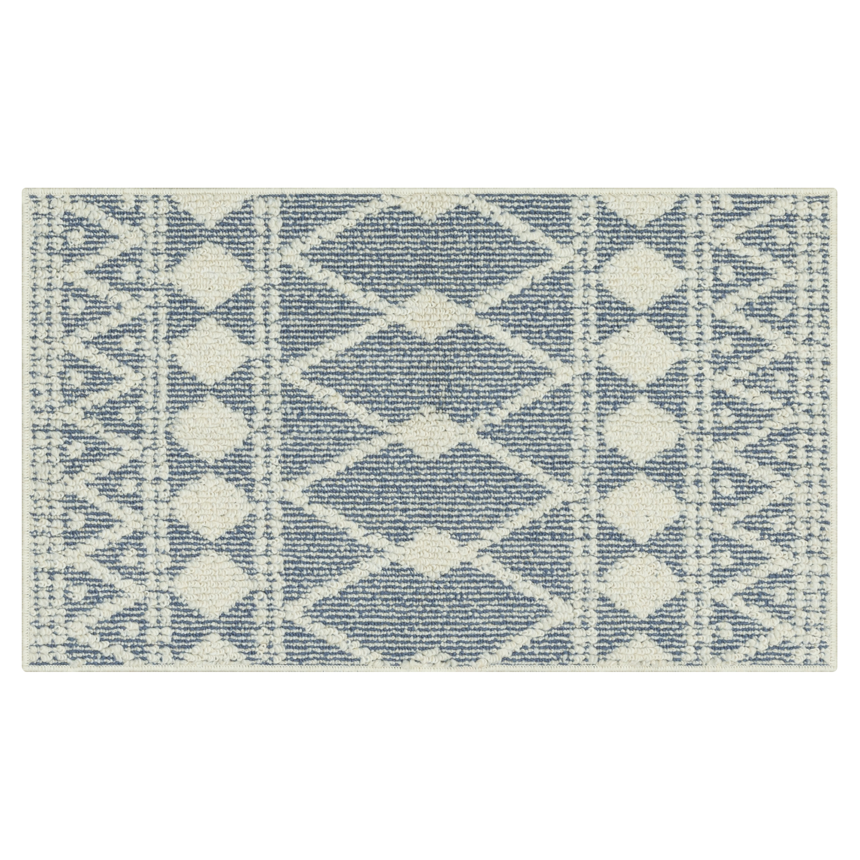 Mainstays Traditional Blue Diamond Indoor Accent Rug, 1'8" x 2'10"