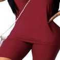 thumbnail image 3 of T-shirts Coupe Ajustée à Manches Courtes pour Femmes Hauts Shorts Pantalons Survêtements Sport, 3 of 6