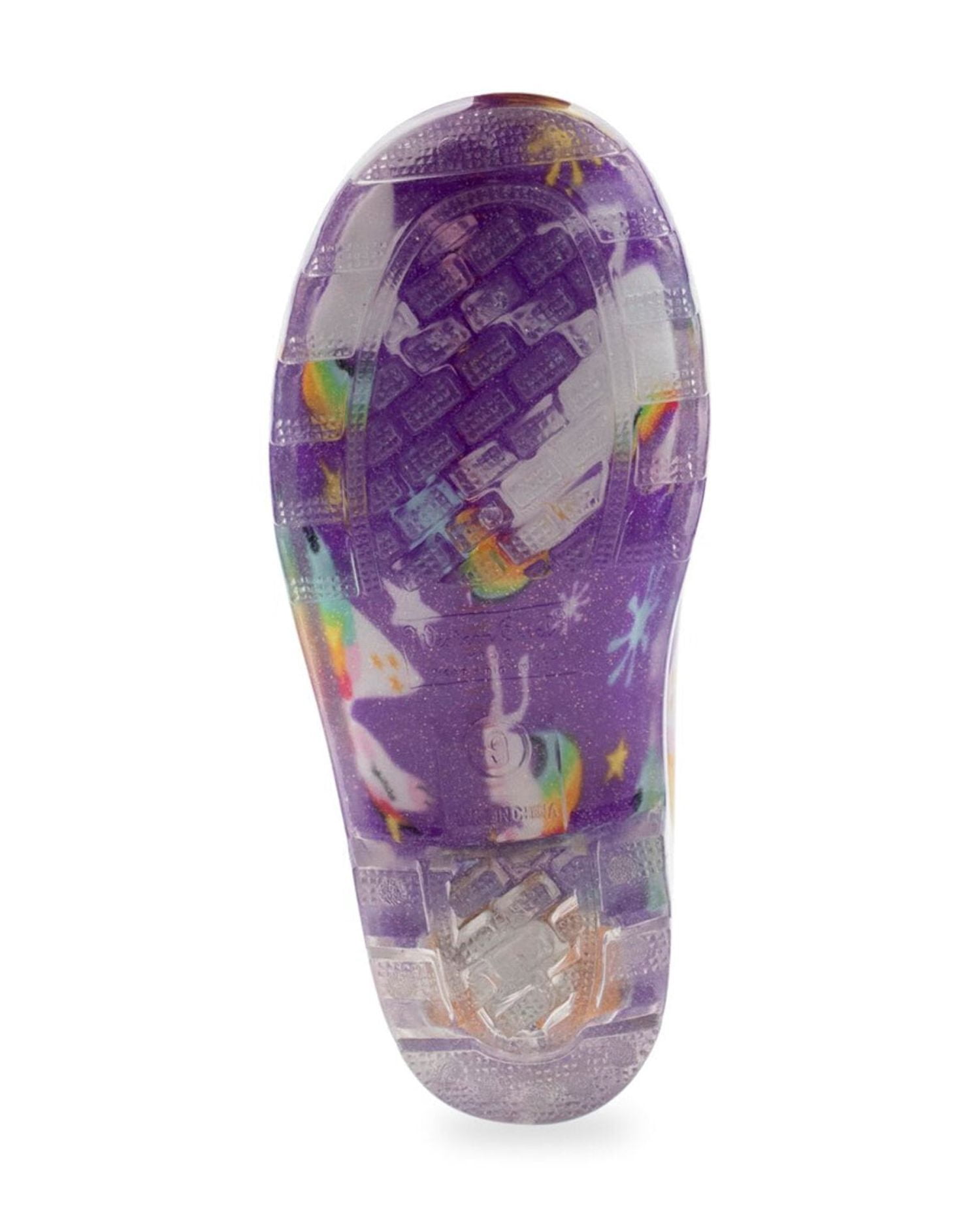 Kids Rainbow Unicorn Lighted Rain Boot - Purple