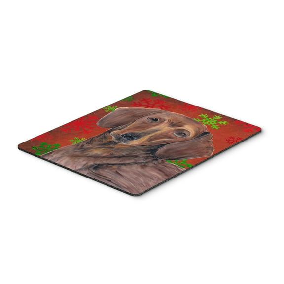 Carolines Treasures SC9408MP "Dachshund Red and Green Snowflakes Holiday Christmas Mouse Pad Hot Pad or Trivet" Large