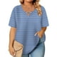 thumbnail image 2 of Tops de Manga Corta de Tamaño Más de las Mujeres, Blusas de Cuello en V Impresas de Verano de Moda para Uso Casual, Diario Y de Fiesta, 2 of 7