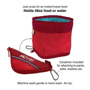 Kurgo Zippy Bowl for Dogs, Collapsible Travel Pet Container, Food Grade Silicone, 48 oz, Barn Red