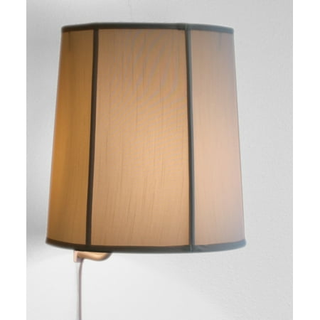 

Floating Shade Plug-In Wall Light Egg Shell Shantung 14x16x17