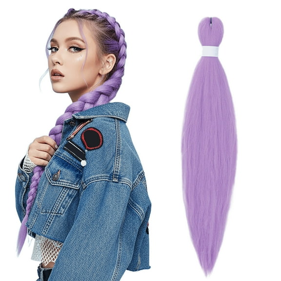 Mbvtdt Purple Braiding Hair,Pre Stretched 26inch Braiding hair Extensions Synthetic Crochet Braids,Light Lavender braiding hair Purple,for Glitter Braids Festival Braids Halloween Cosplay