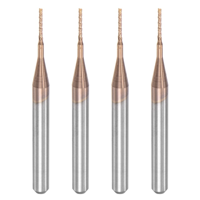 Extremo Molino CNC Enrutador Brocas Titanio Recubierto Tungsteno Carburo Fresado Cortador para PCB Plástico Fibra Madera 0,7 mm x 5 mm