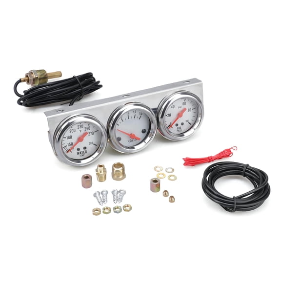 Car Triple Gauge 52mm Gauge Car Voltage Oil Pressure Water Temp Meter Mechanical Gauge