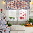 thumbnail image 5 of Orange Blue Ethnic Curtain Valances for Windows, Kitchen Valance Window Treatments Panel 2 Pack, Boho Geometric Art Vintage Rod Pocket Short Curtains for Bathroom Bedroom 42 x 18 Inch, 5 of 8