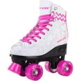 thumbnail image 4 of Skate Gear Retro Quad Roller Skates, Holiday Gift for Girls (Graphic White/Pink, Women's 7 / Youth 6 / Men's 6), 4 of 7