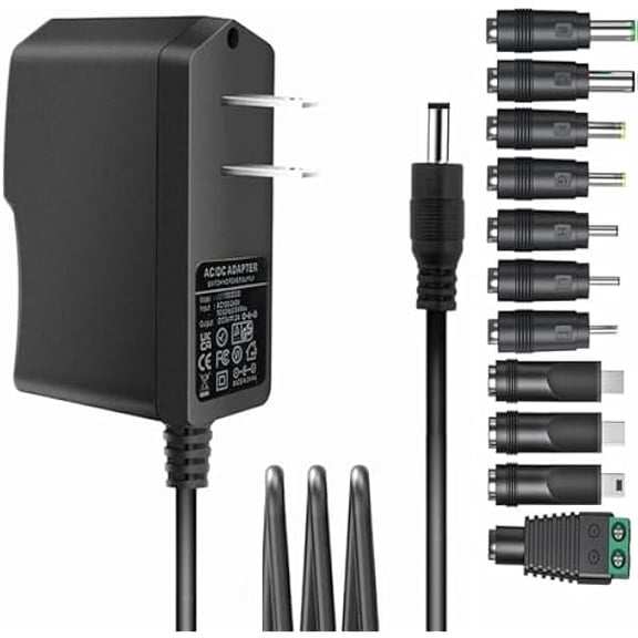 xixishop Universal 5V 2A ac Adapter Power Supply with 11 DC Plug Tips AC to DC5V 1.5A 1A 800mA 600mA 500mA 400mA 300mA 200mA 100mA Power Adapter 5v wall Charger ac dc Adapter (DC5V~2A)