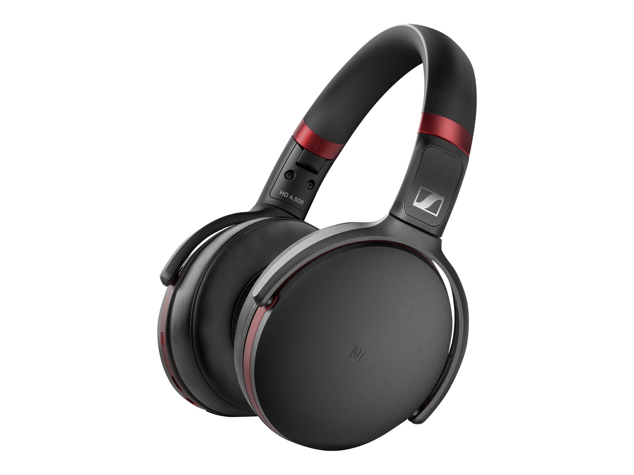 Sennheiser HD 4.50R - Headphones with mic - full size - Bluetooth -  wireless - NFC - active noise canceling - black, red - Walmart.com
