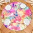 thumbnail image 2 of Colorful Tie Dye Pattern Round Fitted Tablecloth with Elastic Edge,Dining Table Cover Waterproof,Outdoor Round Tablecloth for Camping,Dining,Indoor and Outdoor, 2 of 7