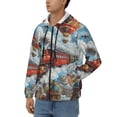 thumbnail image 3 of Uemuo Red Train Hot Air Balloon for Men's Fashion Full-zip Hoodies & Sweatshirts with Kangaroo Pocket, Zip-up Hooded Sweatshirt, Moisture Wicking & Breathable-Small, 3 of 5