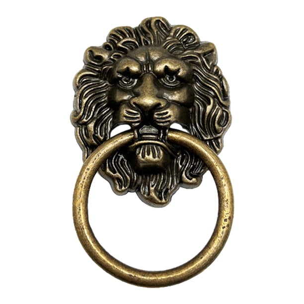 Kearding Anillo de tracción de cabeza de león duradero, resistente al óxido y elegante, fácil reemplazo, 8 paquetes/lote Decoración del hogar Bronce+8 piezas