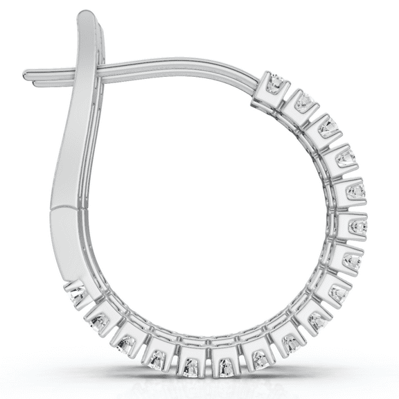 Pompeii 1/2 ct TW Round Cut Diamond Hoops 10K Yellow Gold 1" Tall (G/H,I2)