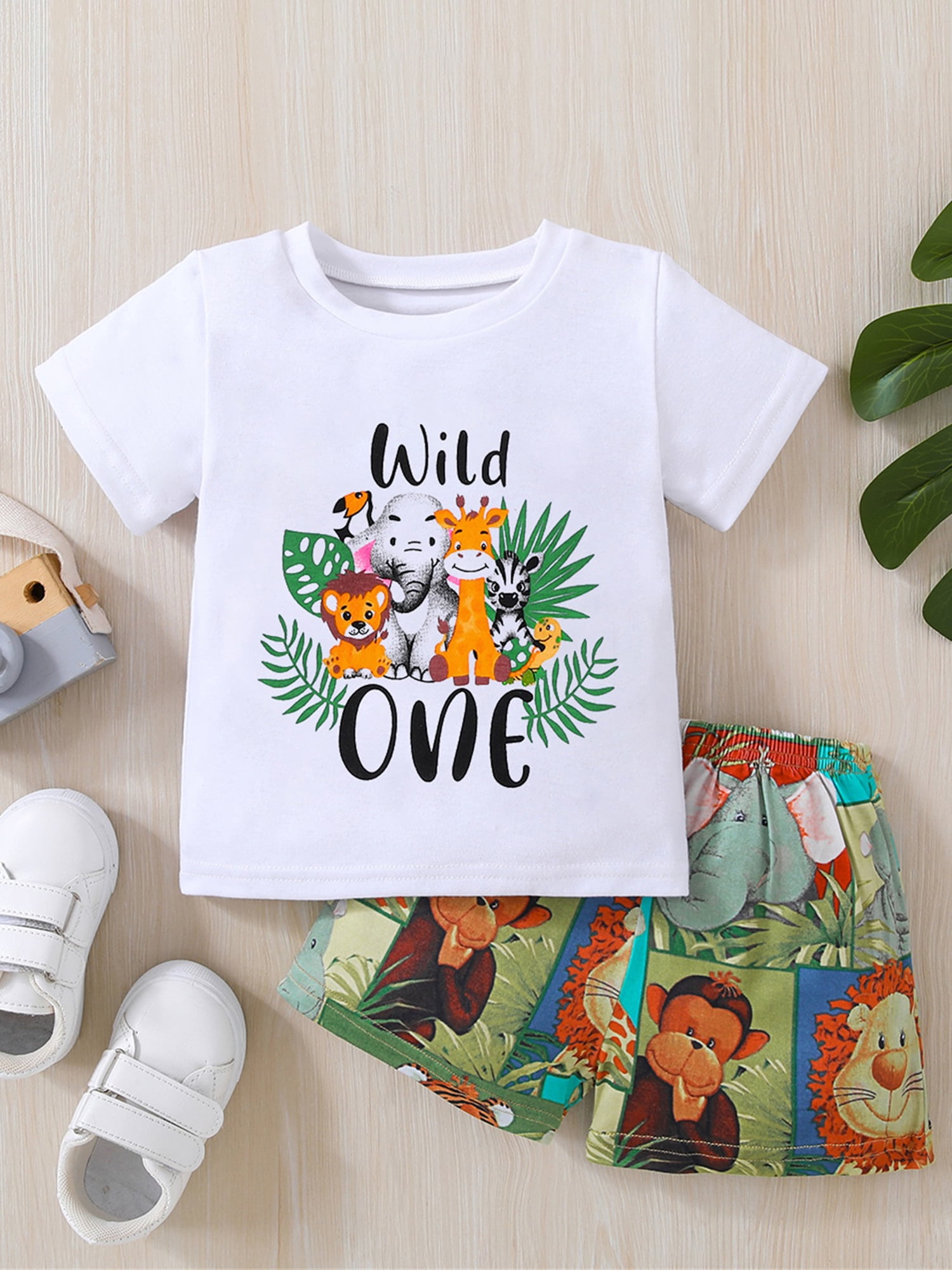 Genuiskids Baby Boys First Birthday Outfit Letter T-shirt and Shorts Set 1 Year Old 1st Birthday Clothes 6 12 18 Months Infant Summer Outfits