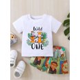 thumbnail image 3 of Baby Boys First Birthday Outfit 6M 12M 18M Wild One Jungle Safari Zoo T-shirt and Shorts Set 1 Year Old 1st Birthday Clothes, 3 of 10