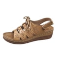 thumbnail image 2 of Bkhluea Women Slingback Wedge Sandals Lace-Up Cutout Shoes Comfortable For Casual Travel Daily Walking Outdoor Activities, 2 of 7