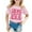 Pink, variant on Girls Tshirts Kids Playful Letter Graphic Short Sleeve Crewneck Soft Blend Top Girls' Tops Sky Blue 10-11 Years