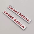 thumbnail image 3 of 2x Chrome Metal Limited Edition Logo Emblem Auto Badge 3D Premium Car Rear Trunk Sticker Side Fender Decal (Silver&Red), 3 of 8