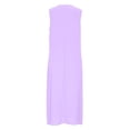thumbnail image 4 of YuXingFu Dresses for Women Maxi Crew Neck Plus Size Womens Dress Sleeveless Solid Color Long Casual Summer Purple S, 4 of 8