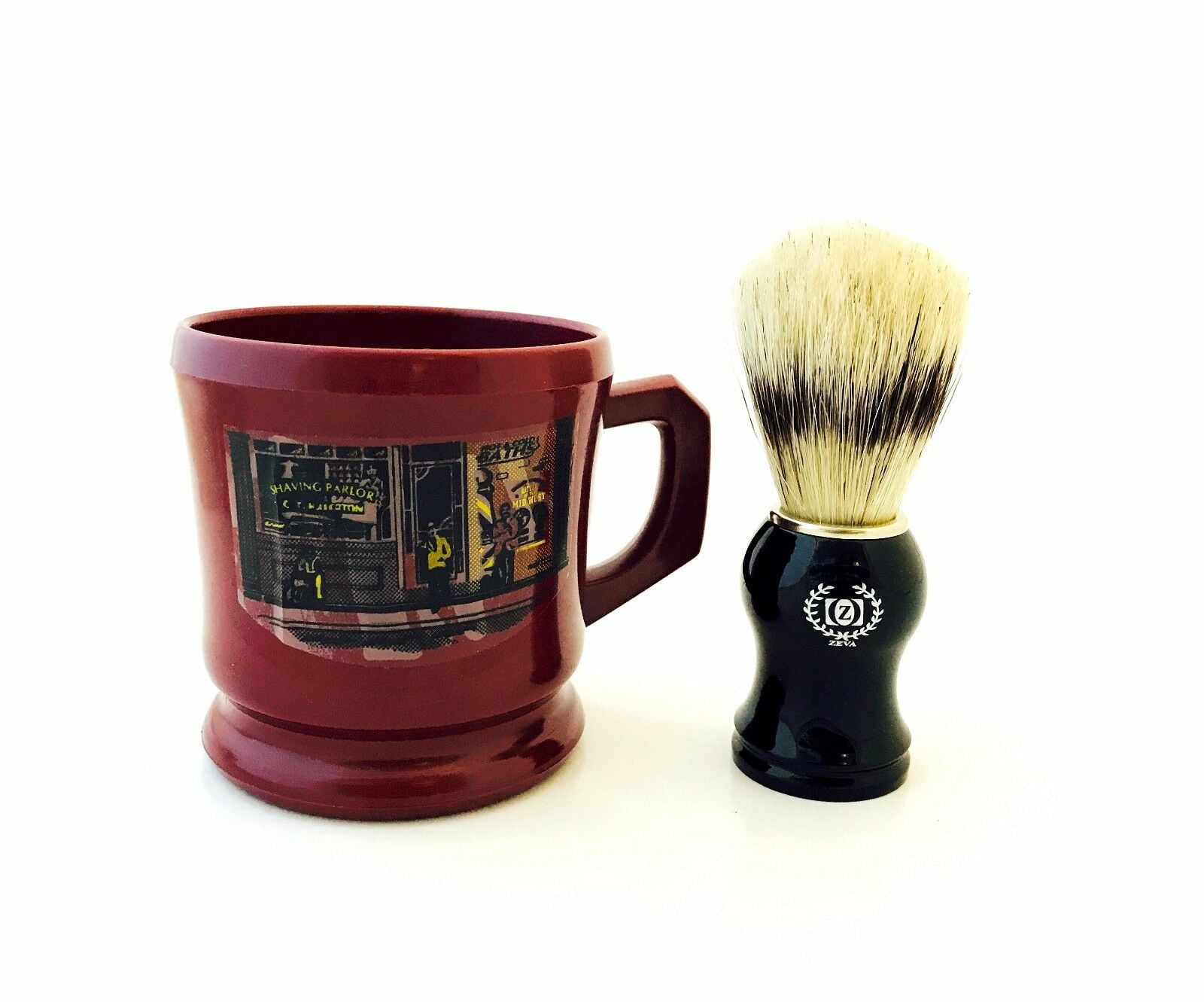 Men 3 Pc Shaving Set Boar Bristle Shaving Brush, Shaving Cup Mug