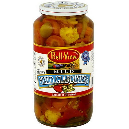 Bell View Fancy Mild Mixed Giardiniera, 32 oz (Pack of 6)
