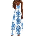thumbnail image 2 of Lovzfmll Sundress for Women Printed Crew Neck Sleeveless Casual Maxi Dress Blue L, 2 of 5