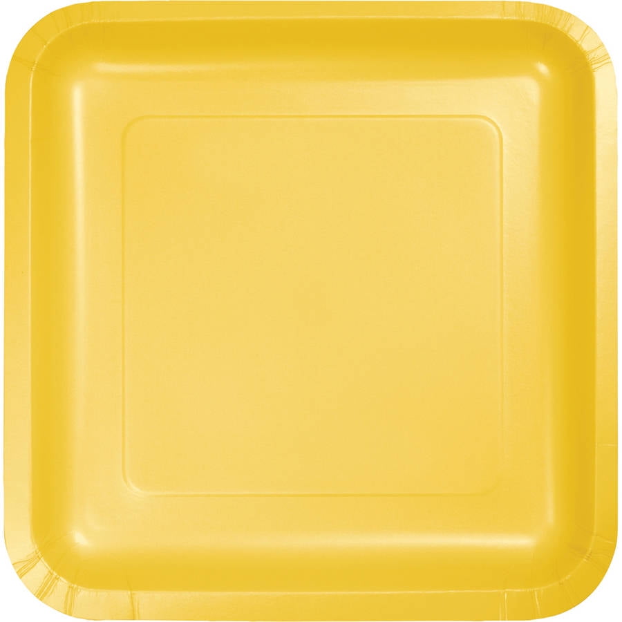 9" Square Disposable Paper Dinner Plates, 18 Pack