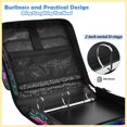 thumbnail image 4 of Zipper Binder with Shoulder Strap 2 inch 3 Ring Waterproof File Folder Organizer Bag 500 Sheet Peacock with Iridescent Tail, 4 of 8