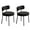 Black, variant on Furniliving Modern Dining Chairs Set of 2, Upholstered Dining Room Chairs with Black Metal Legs, Curved Backrest, Round Thicken Kitchen Chairs for Dining Room, Island, Faux-Teddy, Gray