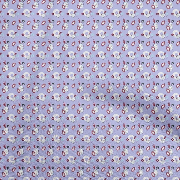 oneOone Cotton Jersey Purple Fabric Fruits Pineapple Dress Material Fabric Print Fabric By The Yard 58 Inch Wide