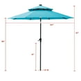 thumbnail image 6 of FLAME&SHADE 9 ft Double Top Solar Powered Outdoor Market Patio Table Umbrella with LED Lights and Tilt, Aqua Blue, 6 of 7