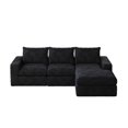 thumbnail image 3 of SOULART 99" Boneless Couch, Black L-Shaped Sectional Sofa with Chaise and 3 Pillows, Modern Couches for Living Room, No Assembly Required, 3 of 9
