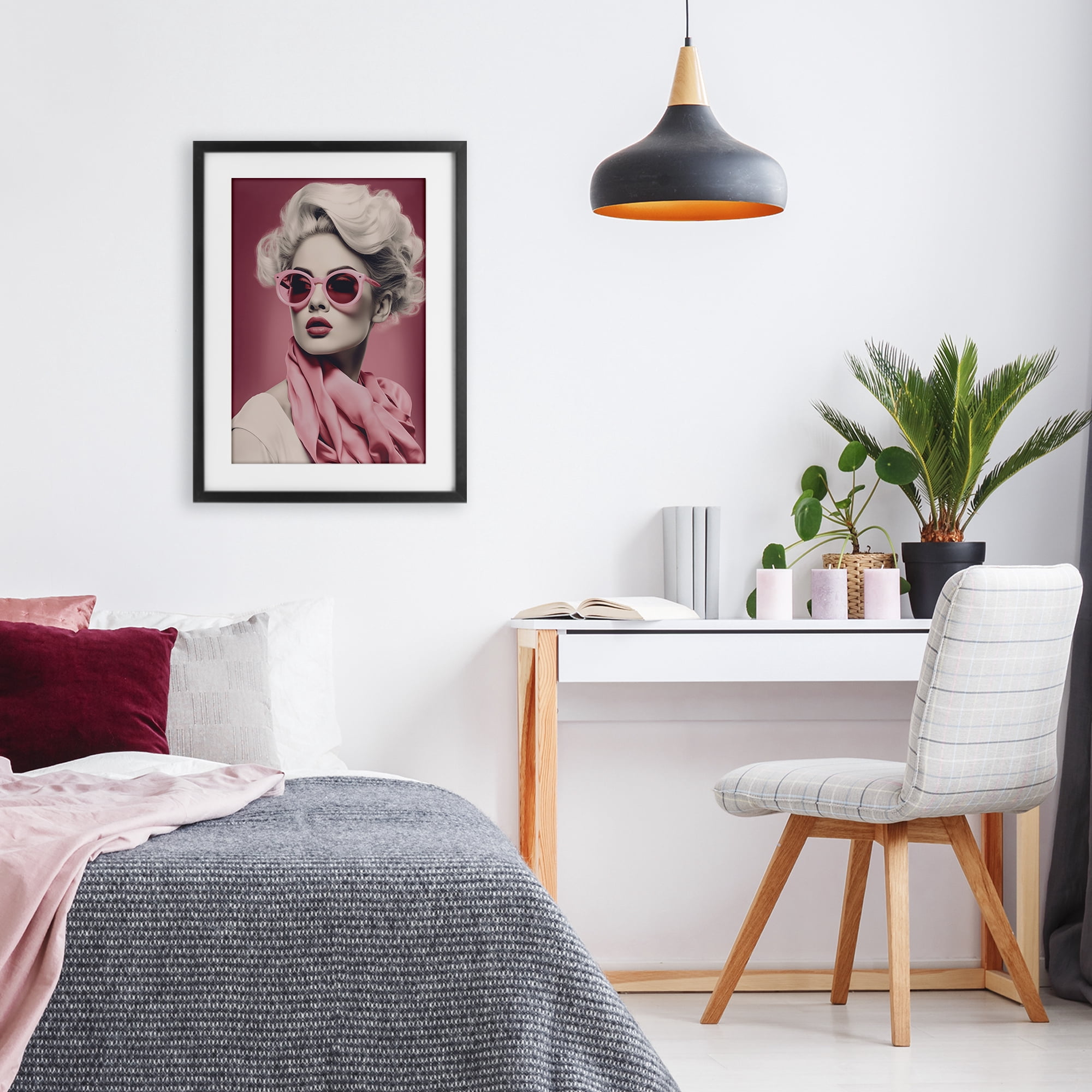 Stupell Industries Iconic Retro Chic Portrait Black Framed Print Under Glass, design by Andrea Haase