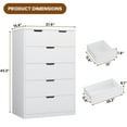 thumbnail image 2 of Afuhokles Tall Dresser Wood 6 Drawer Dressers for Bedroom, Wood Chest of Drawers, Modern Storage Cabinet, White, 2 of 8