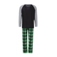 thumbnail image 5 of Seyurigaoka Family Matching Christmas Pajamas Outfit, Long Sleeve Round Neck Tops Plaid Pants, 5 of 10
