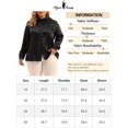 thumbnail image 6 of Unique Bargains Women's Plus Size Shirt Work Tops Collar Button Down Shirt Satin Top Black 1X, 6 of 6