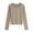 Khaki-02, variant on STETMN Women's Fall Long Sleeve Shirts Casual Round Neck Crop Tops Soft Thermal Layer Tee