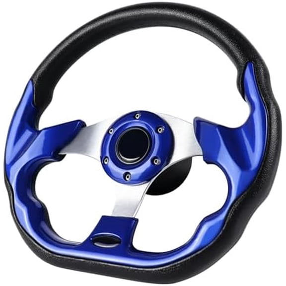 Boat Steering Wheel Polyurethane Leather with 3/4" Axle Marine Steering Wheel Adapter for Marine Boats,Vessels,Yachts,Pontoons Boat-Blue$$Watercraft