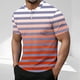 thumbnail image 1 of Blusas y camisas de manga corta y cuello redondo para hombre, blusa informal de poliéster de color liso con botones y cuello redondo a la moda para hombre., 1 of 5