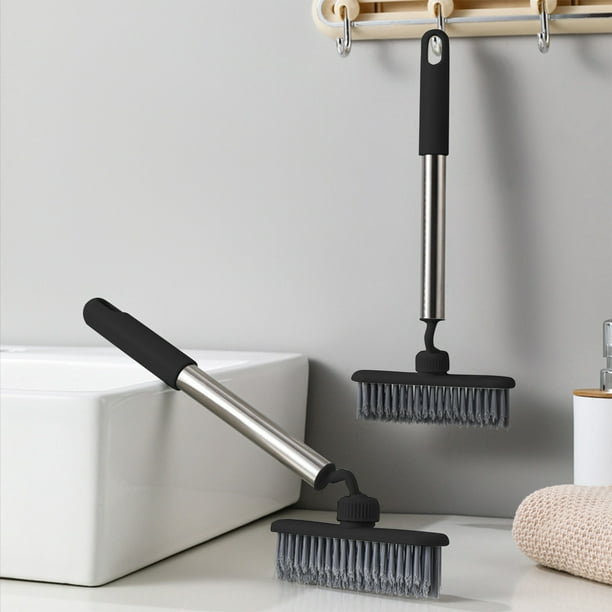 Cepillo giratorio para limpiar grietas | Cepillo multiángulo para baño y cocina | Cabezal flexible para rincones y recovecos | Cerdas de sisal con orificio para colgar