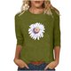 thumbnail image 2 of Fiudx Camisetas para Mujer Camiseta Estampada a La Moda para Mujer, Blusa de Mangas 3/4, Tops Informales con Cuello Redondo, 2 of 4