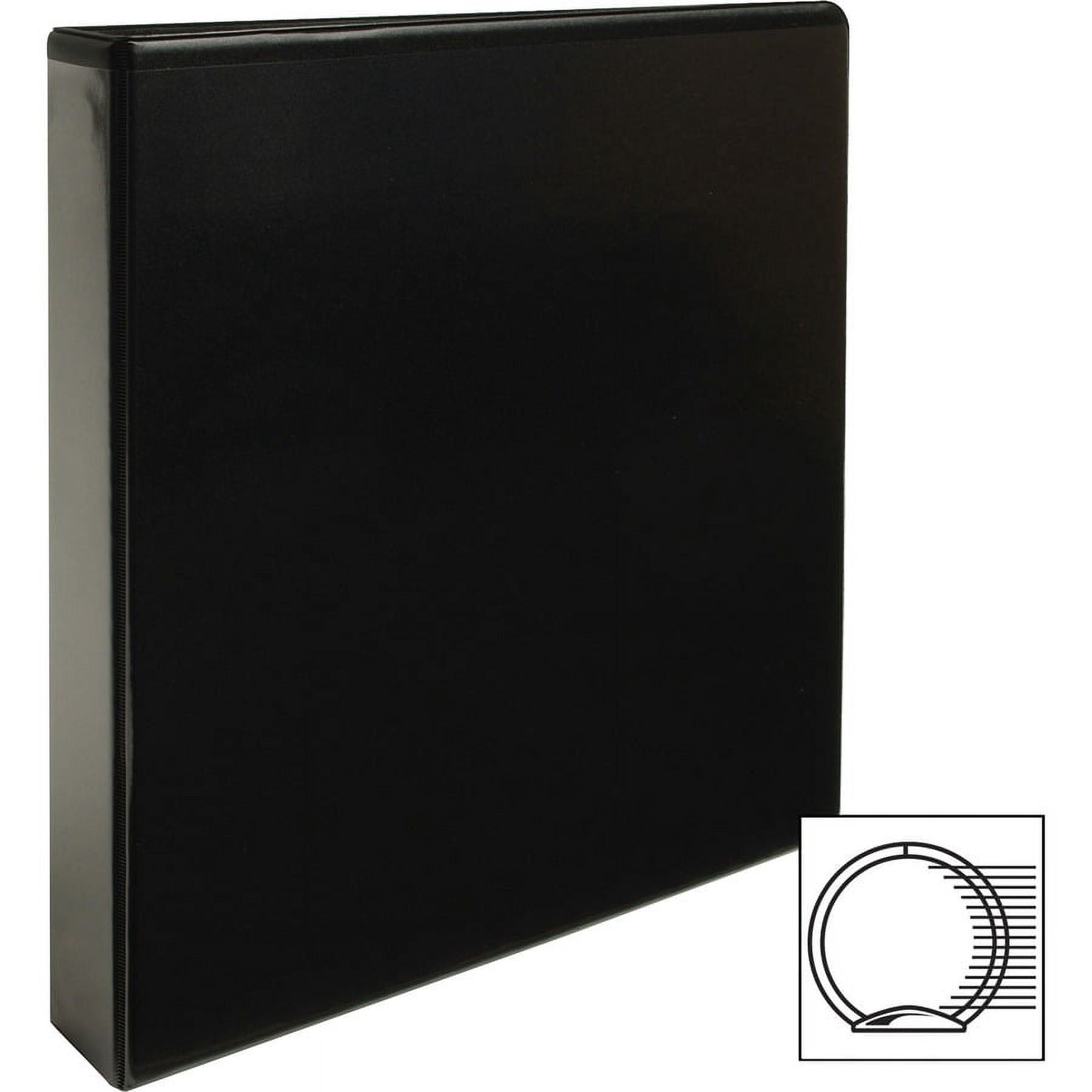Business Source Round Ring View Binder - 1 1/2" Binder Capacity - Letter - 8 1/2" X 11" Sheet Size - 350 Sheet Capacity - Round Ring Fastener(s) - 2 Internal Pocket(s) - Chipboard, Polypropylene -