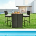 thumbnail image 2 of Costway 4 PCS Patio Wicker Barstools Bar Height Chairs with Cushions Backyard Off White, 2 of 9