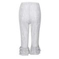 thumbnail image 4 of HNMKIU Pants for Women Solid Color Lace Detail Cropped Stylish and Comfortable for Casual Everyday Wear Fashion Womens Trousers White,XL, 4 of 8